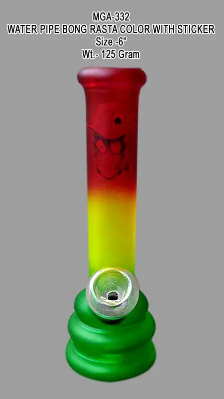 WATER PIPE BONG RASTA COLOR WITH STICKER
